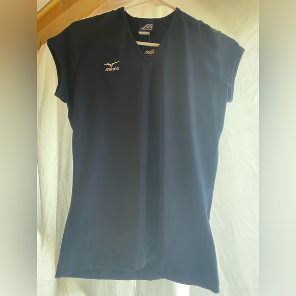Mizuno Drylite Women’s Vneck Volleyball Athletic Shirt size Medium. Navy - Picture 1 of 6
